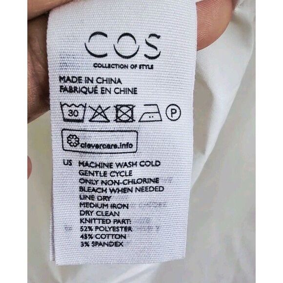 Cos Hem Women’s Sweatshirt Cotton Blend Green and White Size Small - Picture 6 of 9